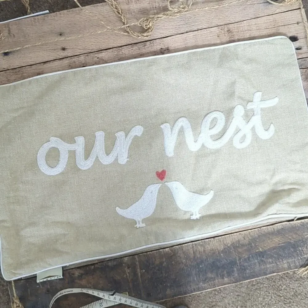 Our Nest Pillow Cover Love Birds